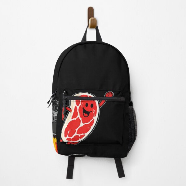 Item preview, Cute Cartoon Happy Steak Jumping Into Charcoal Barbecue Grill Graphic designed and sold by WilliaMaler.