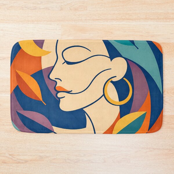 Item preview, Moonlit Minimal Face with Leaves designed and sold by InkSmithery.