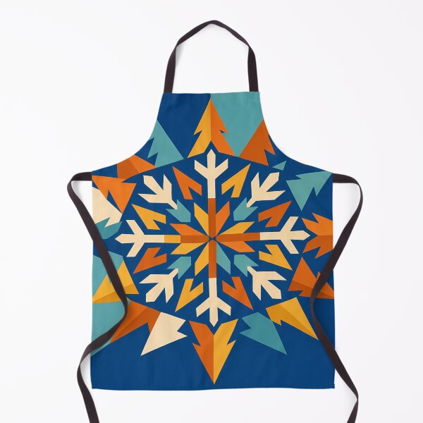 Item preview, Geometric Snowflake with Pines and Crescent Moon designed and sold by InkSmithery.