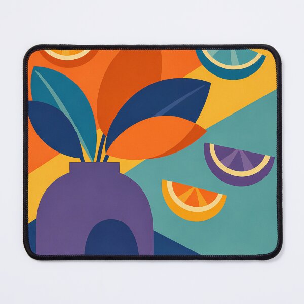 Item preview, Colourful Vase with Leaves and Citrus Shapes designed and sold by InkSmithery.