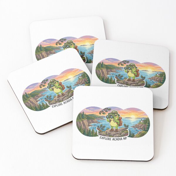 Item preview,  Frog Tourist in Acadia National Park – Cute Travel Cartoon Art   designed and sold by ArtsyExplorer.