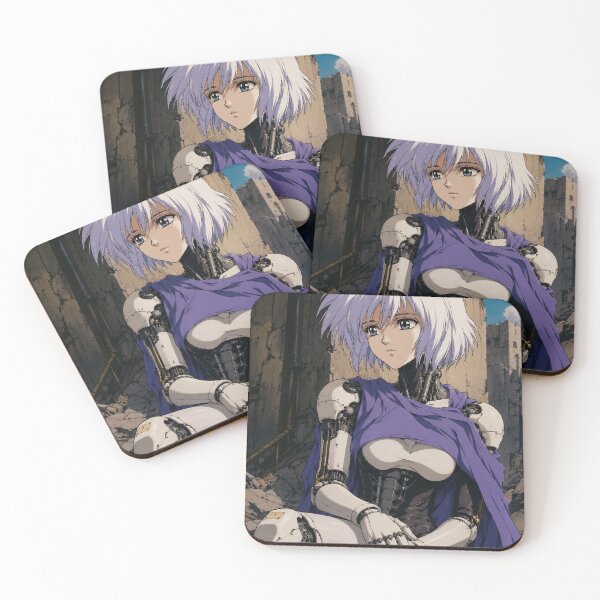Item preview, Retro Anime Android Cyborg Girl Purple Cape designed and sold by bapupa.