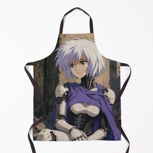 Item preview, Retro Anime Android Cyborg Girl Purple Cape designed and sold by bapupa.
