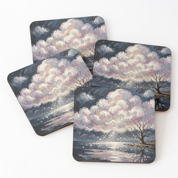 Item preview, Cosmic Cloud Reflection - Modern Surreal Impressionist Tree Oil Painting designed and sold by myforestfog.