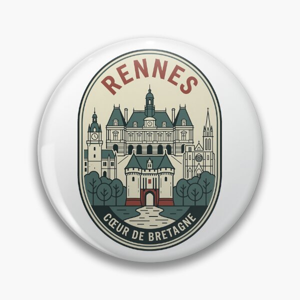 Item preview, Vintage Rennes France Heart of Brittany Travel Badge designed and sold by k3rstman1.