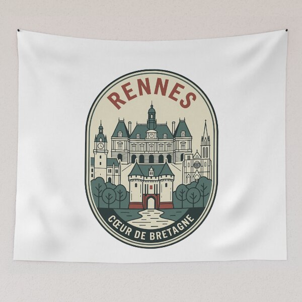 Item preview, Vintage Rennes France Heart of Brittany Travel Badge designed and sold by k3rstman1.