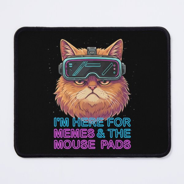 Item preview, Grumpy Gamer Cat Wearing Neon VR Headset designed and sold by Craft Shift.