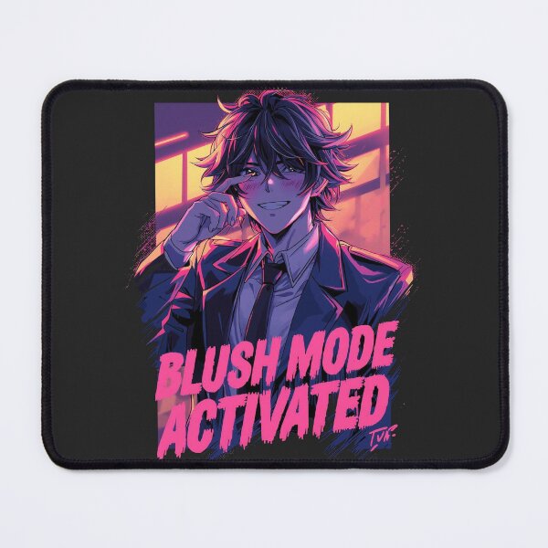Item preview, Blush Mode Activated Funny Anime Boy Neon Vaporwave Aesthetic designed and sold by ConfuseLab Alt.
