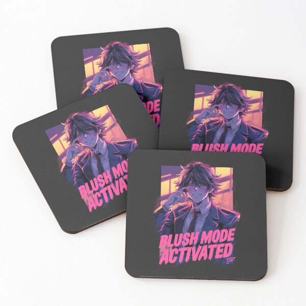 Item preview, Blush Mode Activated Funny Anime Boy Neon Vaporwave Aesthetic designed and sold by ConfuseLab Alt.