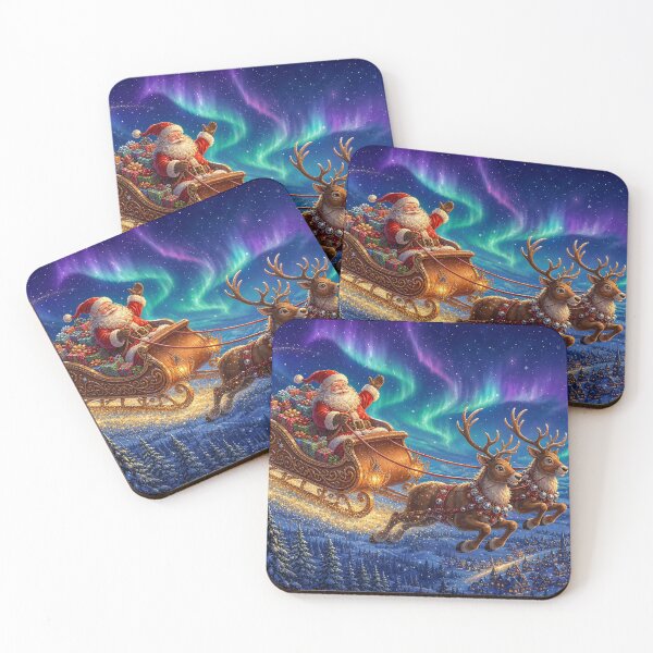 Item preview, Magical Santa Sleigh Flight Under the Northern Lights designed and sold by acceleratorhams.