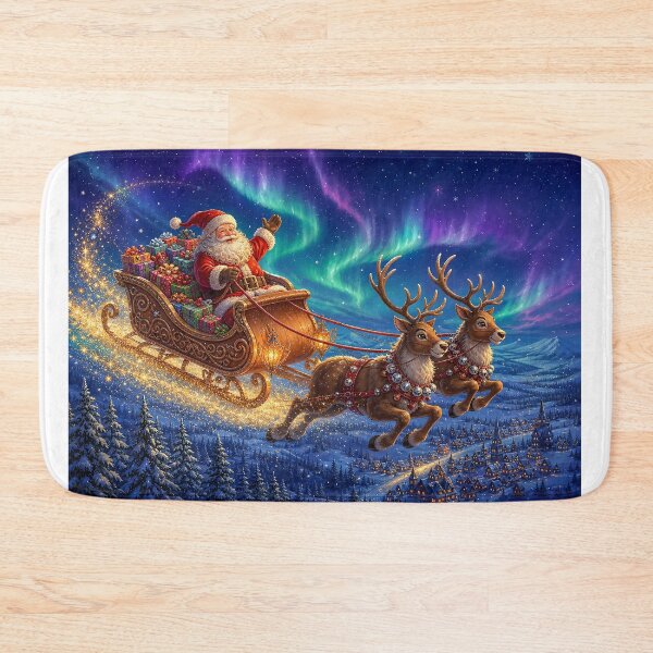 Item preview, Magical Santa Sleigh Flight Under the Northern Lights designed and sold by acceleratorhams.