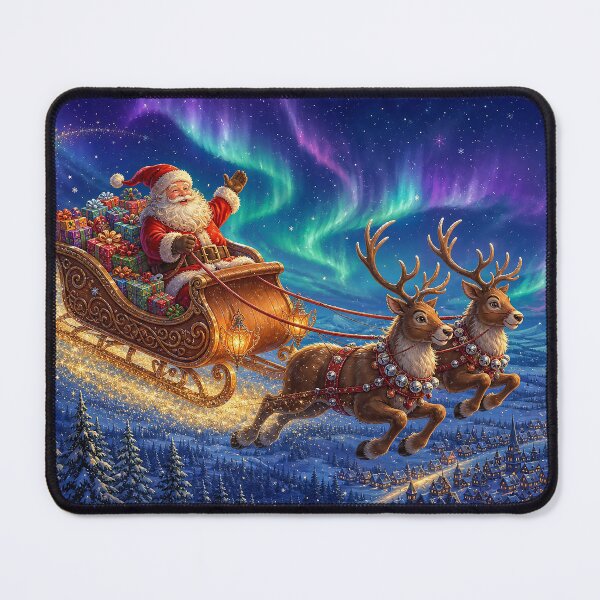 Item preview, Magical Santa Sleigh Flight Under the Northern Lights designed and sold by acceleratorhams.