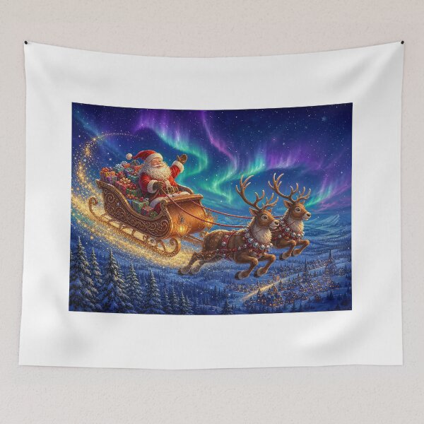 Item preview, Magical Santa Sleigh Flight Under the Northern Lights designed and sold by acceleratorhams.