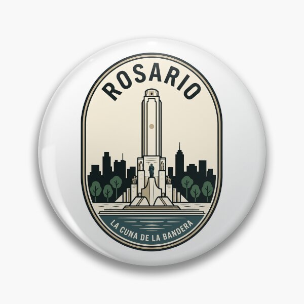 Item preview, Rosario Argentina National Flag Memorial Retro Badge designed and sold by k3rstman1.