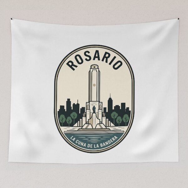 Item preview, Rosario Argentina National Flag Memorial Retro Badge designed and sold by k3rstman1.