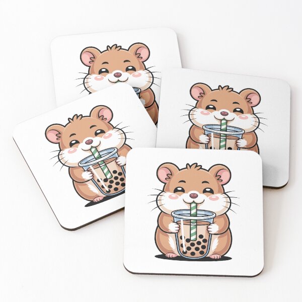 Item preview, Hamster Enjoying Bubble Tea designed and sold by jkrphoto.