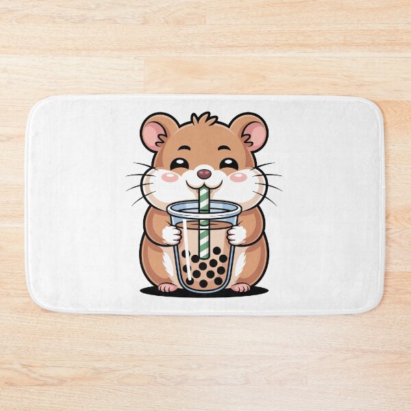 Item preview, Hamster Enjoying Bubble Tea designed and sold by jkrphoto.