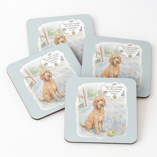 Item preview, Labradoodle Birthday "Favourite Human" Cute Dog Illustration designed and sold by MiowandMolly.