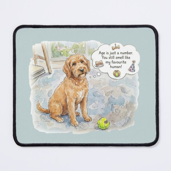 Item preview, Labradoodle Birthday "Favourite Human" Cute Dog Illustration designed and sold by MiowandMolly.