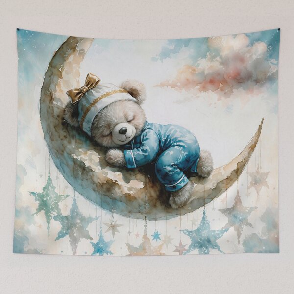 Item preview, Dreamy plush toy on a crescent moon designed and sold by paulrommer.