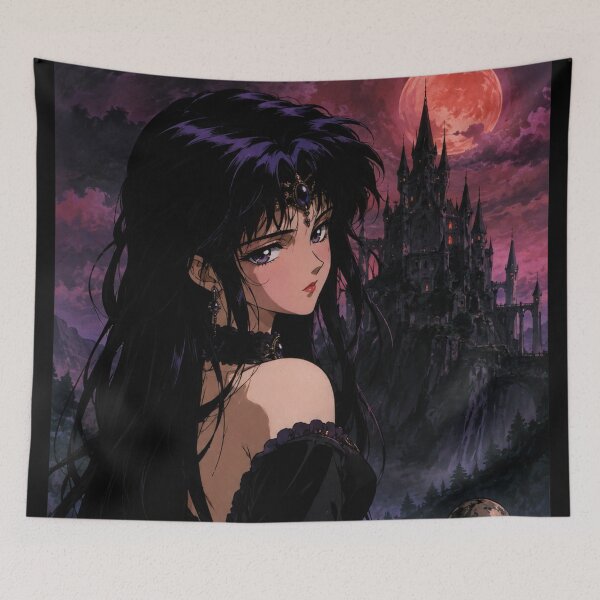 Item preview, Retro Dark Fantasy Anime Gothic Girl Bloodmoon designed and sold by bapupa.