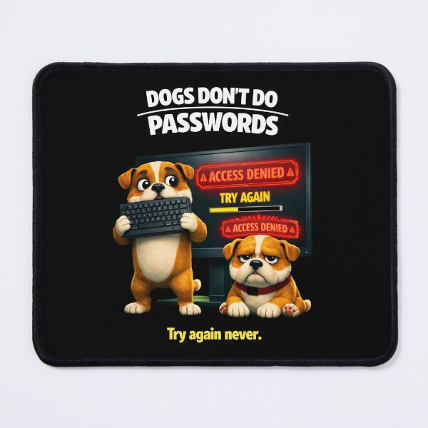 Item preview, Dogs Don’t Do Passwords – Funny 3D Bulldog Meme designed and sold by Timeless Junction.