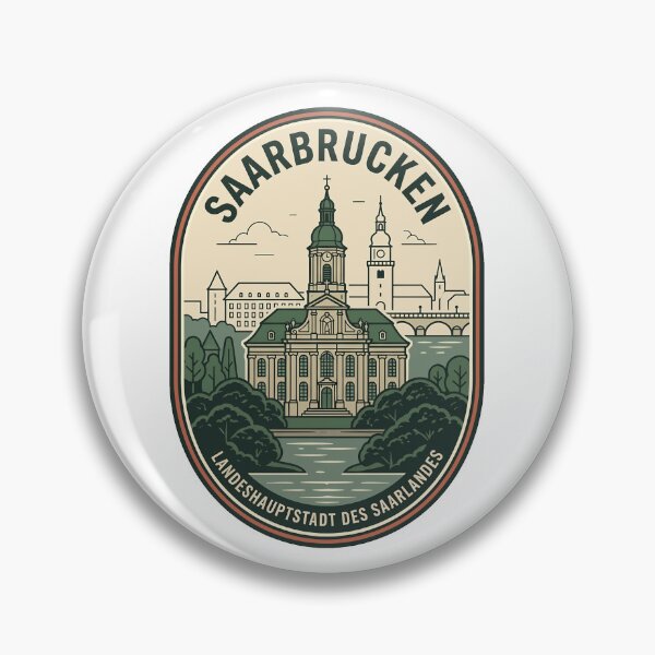 Item preview, Saarbrücken Saarland Germany Retro Travel Badge designed and sold by k3rstman1.