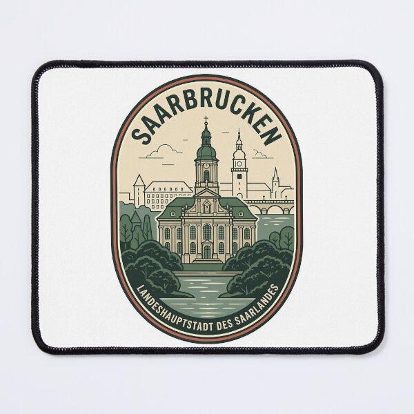 Item preview, Saarbrücken Saarland Germany Retro Travel Badge designed and sold by k3rstman1.