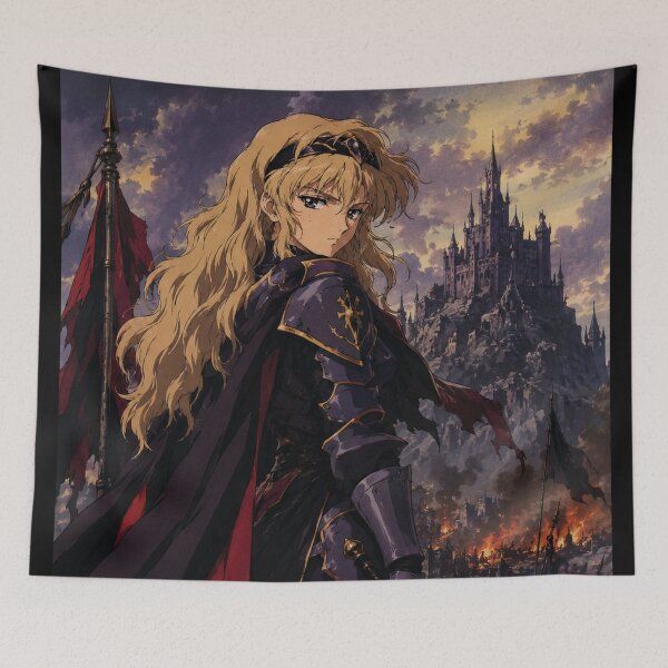 Item preview, Retro Dark Fantasy Anime Knight Girl Battlefield designed and sold by bapupa.