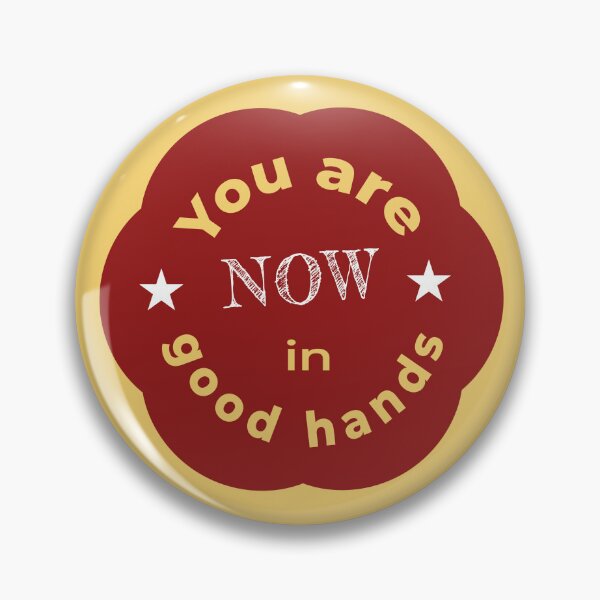 Item preview, Now In Good Hands – Clean Typography on Red Sticker | Bold Minimalist Quote | Motivational Aesthetic Magnet designed and sold by unique art and design.