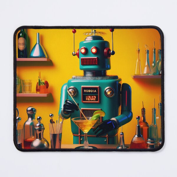 Item preview, Retro Futuristic Robot ROBIA Model12J2 Bartender designed and sold by Lee Hiller Designs.
