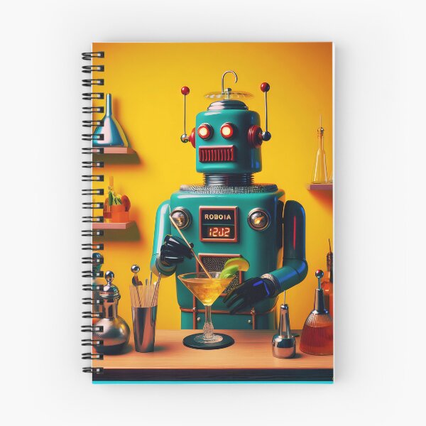 Item preview, Retro Futuristic Robot ROBIA Model12J2 Bartender designed and sold by Lee Hiller Designs.