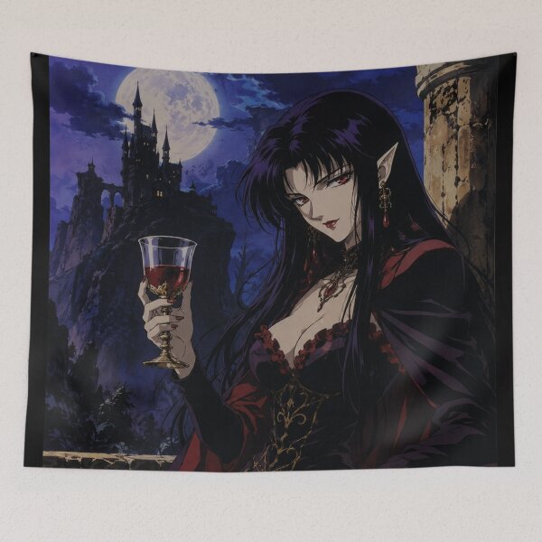 Item preview, Retro Anime Goth Vampire Girl Wine Glass designed and sold by bapupa.