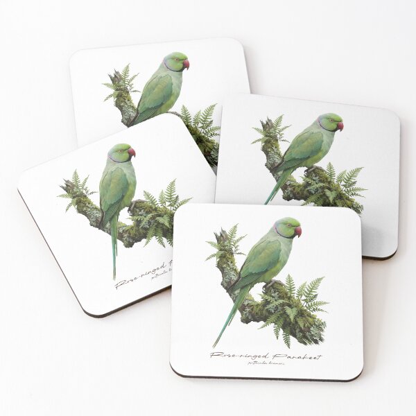 Item preview, Rose-ringed Parakeet on Mossy Branch designed and sold by Takeda-art.