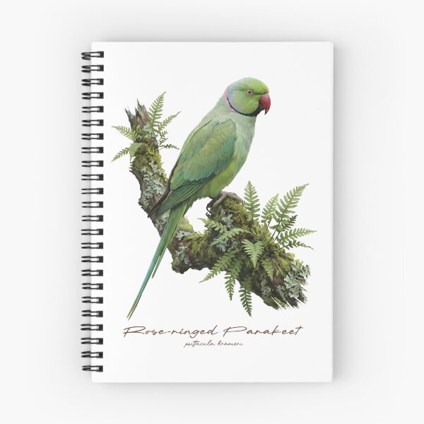 Item preview, Rose-ringed Parakeet on Mossy Branch designed and sold by Takeda-art.