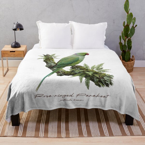 Item preview, Rose-ringed Parakeet on Mossy Branch designed and sold by Takeda-art.
