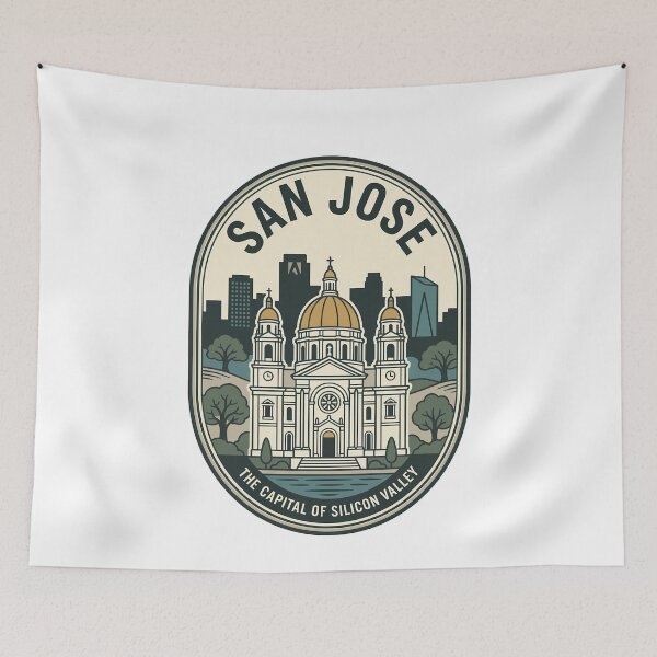 Item preview, San Jose Silicon Valley Cathedral Skyline Badge designed and sold by k3rstman1.