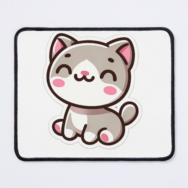 Item preview, A smiling cartoon-esque kitty in a seated position. designed and sold by ElijahTheOne.