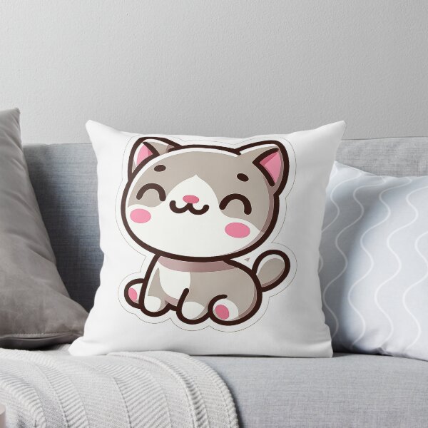 Item preview, A smiling cartoon-esque kitty in a seated position. designed and sold by ElijahTheOne.