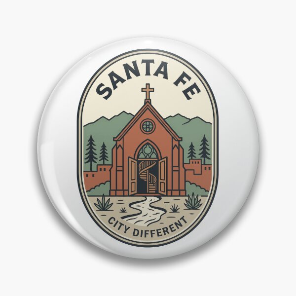 Item preview, Santa Fe City Different Loretto Chapel Retro Badge designed and sold by k3rstman1.