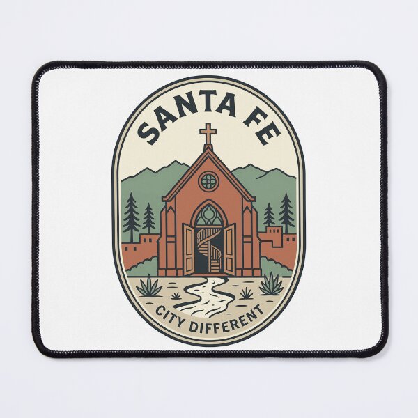 Item preview, Santa Fe City Different Loretto Chapel Retro Badge designed and sold by k3rstman1.