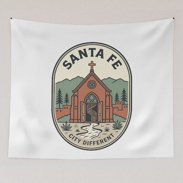 Item preview, Santa Fe City Different Loretto Chapel Retro Badge designed and sold by k3rstman1.