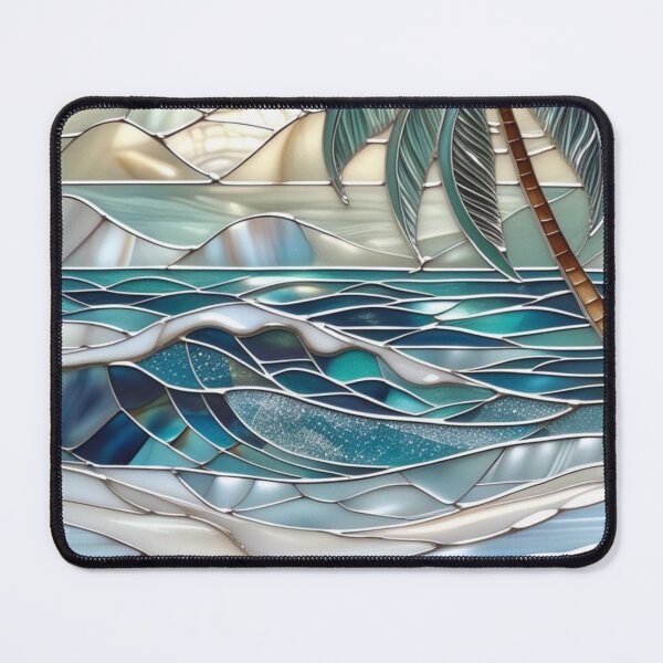 Item preview, Tropical beach in a dreamy stained-glass window designed and sold by BriSher.