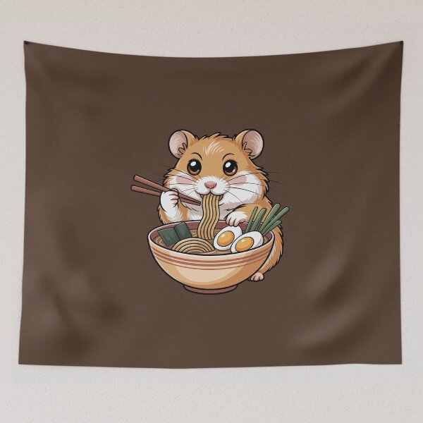 Item preview, Hamster Enjoying Ramen designed and sold by jkrphoto.