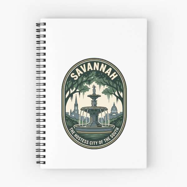Item preview, Savannah Georgia Forsyth Park Fountain Retro Emblem designed and sold by k3rstman1.
