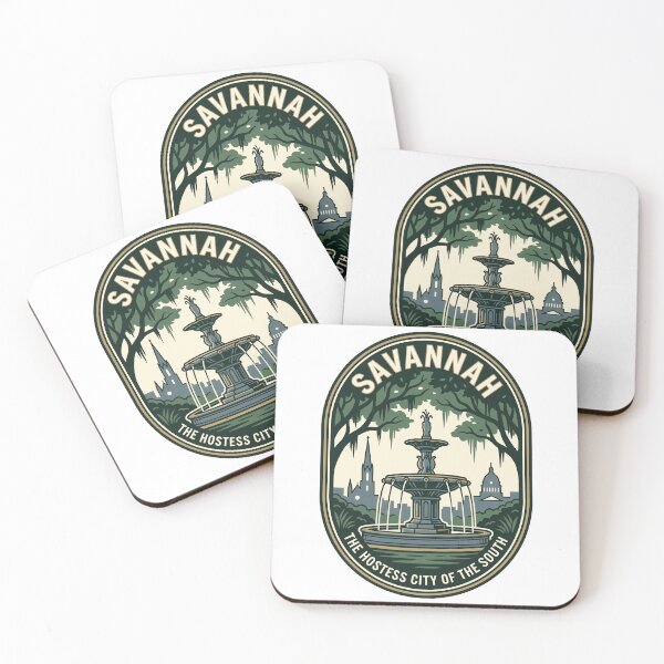 Item preview, Savannah Georgia Forsyth Park Fountain Retro Emblem designed and sold by k3rstman1.