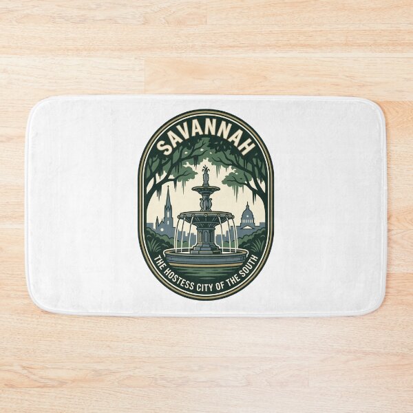 Item preview, Savannah Georgia Forsyth Park Fountain Retro Emblem designed and sold by k3rstman1.