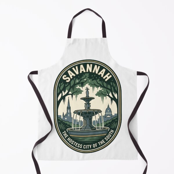 Item preview, Savannah Georgia Forsyth Park Fountain Retro Emblem designed and sold by k3rstman1.