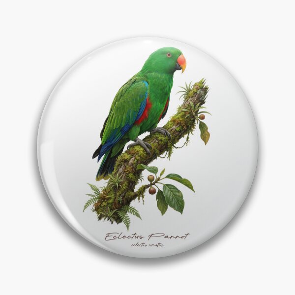 Item preview, Eclectus Parrot on Mossy Branch designed and sold by Takeda-art.