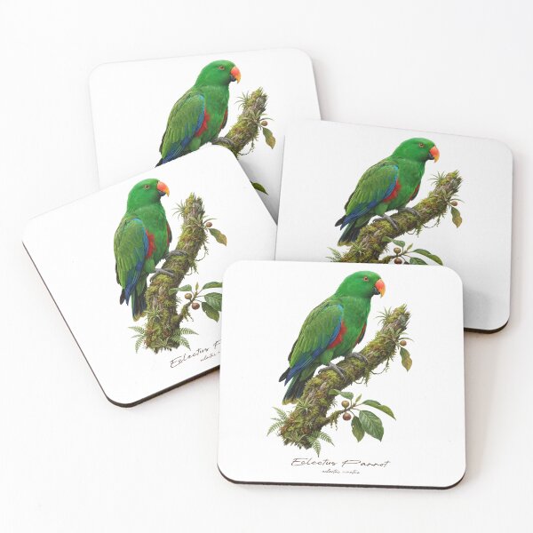 Item preview, Eclectus Parrot on Mossy Branch designed and sold by Takeda-art.